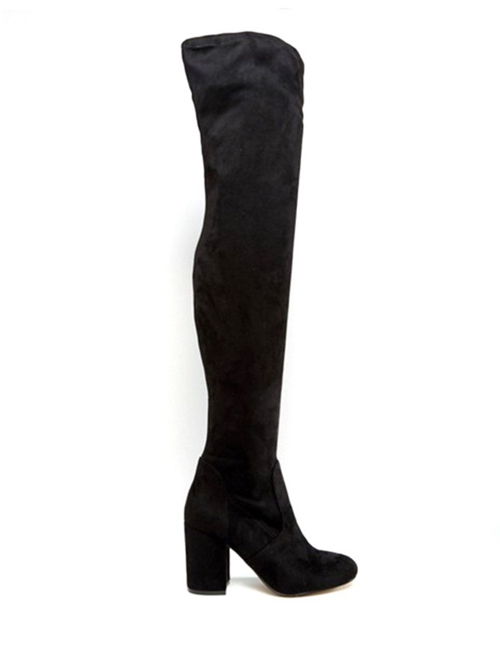 Nine West Women's Black Suede Velvet Over the Knee Block Heel Boots Size 7